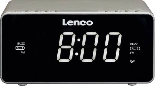 Lenco CR-530 Radiowecker UKW AUX Silber