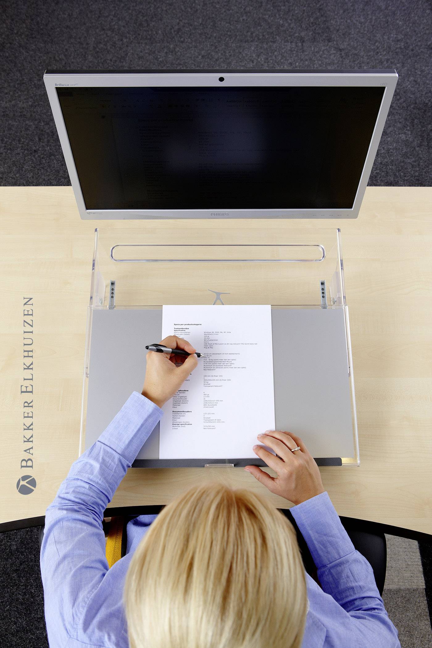 BakkerElkhuizen BNEFDESK640 Dokumentenhalter Transparent (B x H x T) 520 x 390 x 170 mm