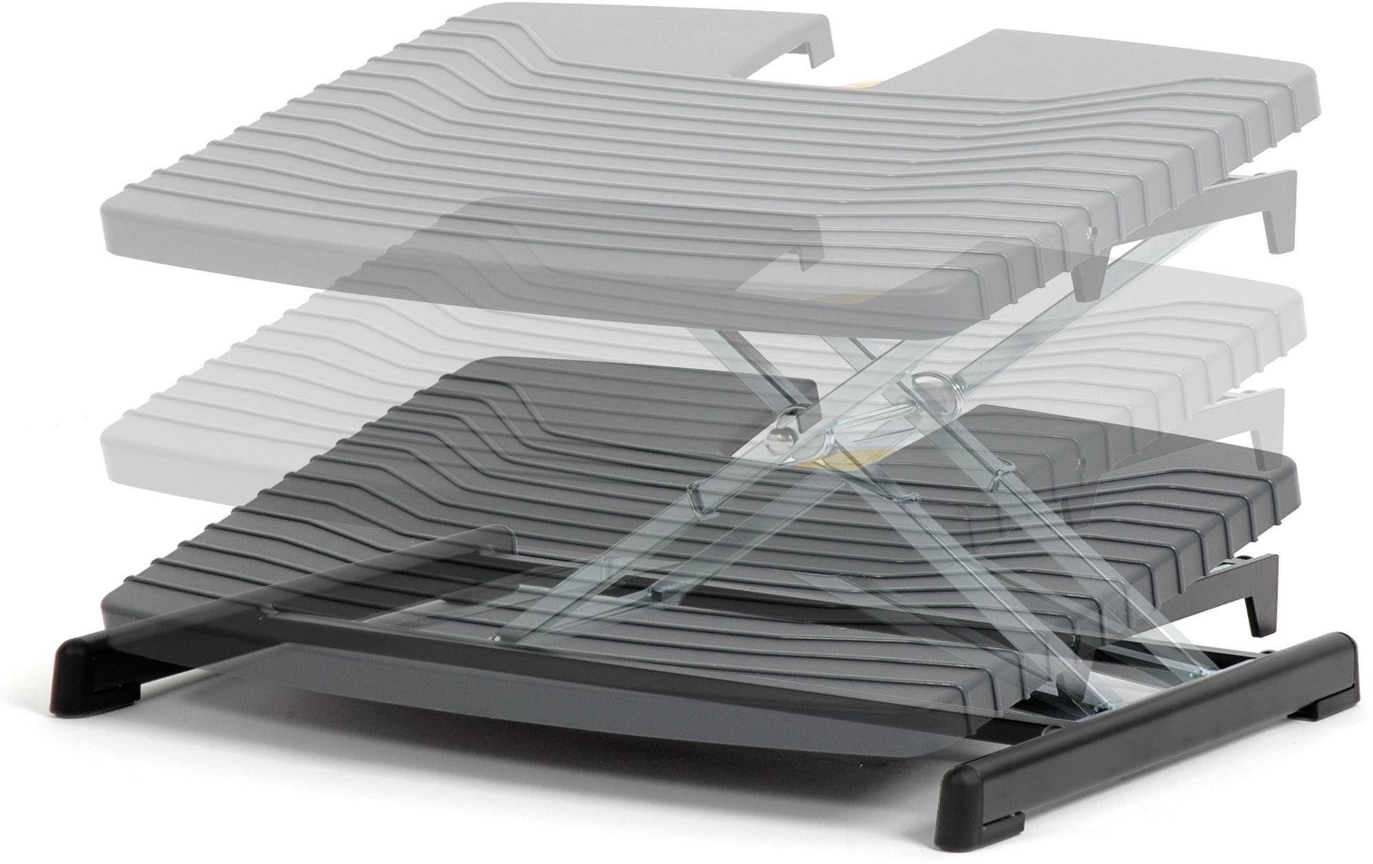 BakkerElkhuizen BNEFRP959 Pro 959 Footrest Fußstütze (B x T) 565 mm x 425 mm ergonomisch, höhenverstellbar, neigungsverstellbar Grau