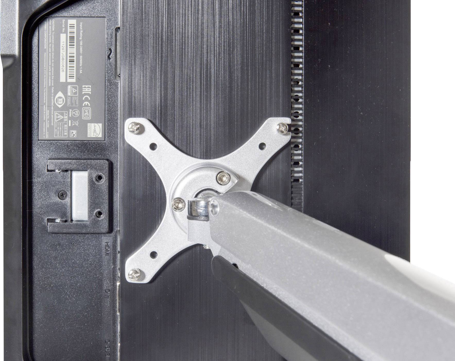 BakkerElkhuizen Monitor-Tischhalterung Smart Office 11 1 25,4 cm (10") - 68,6 cm (27") Grau Höhenverstellbar, Schwenkbar, Rotierbar, Drehbar