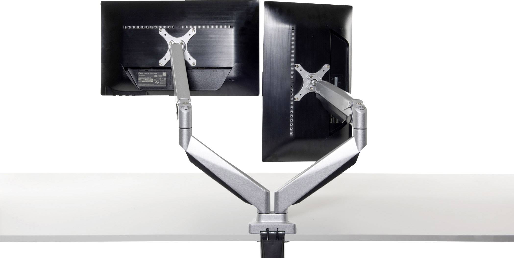 BakkerElkhuizen Smart Office 12 2fach Monitor-Tischhalterung 25,4 cm (10") - 68,6 cm (27") Höhenverstellbar, Schwenkbar, Rotierbar, Drehbar