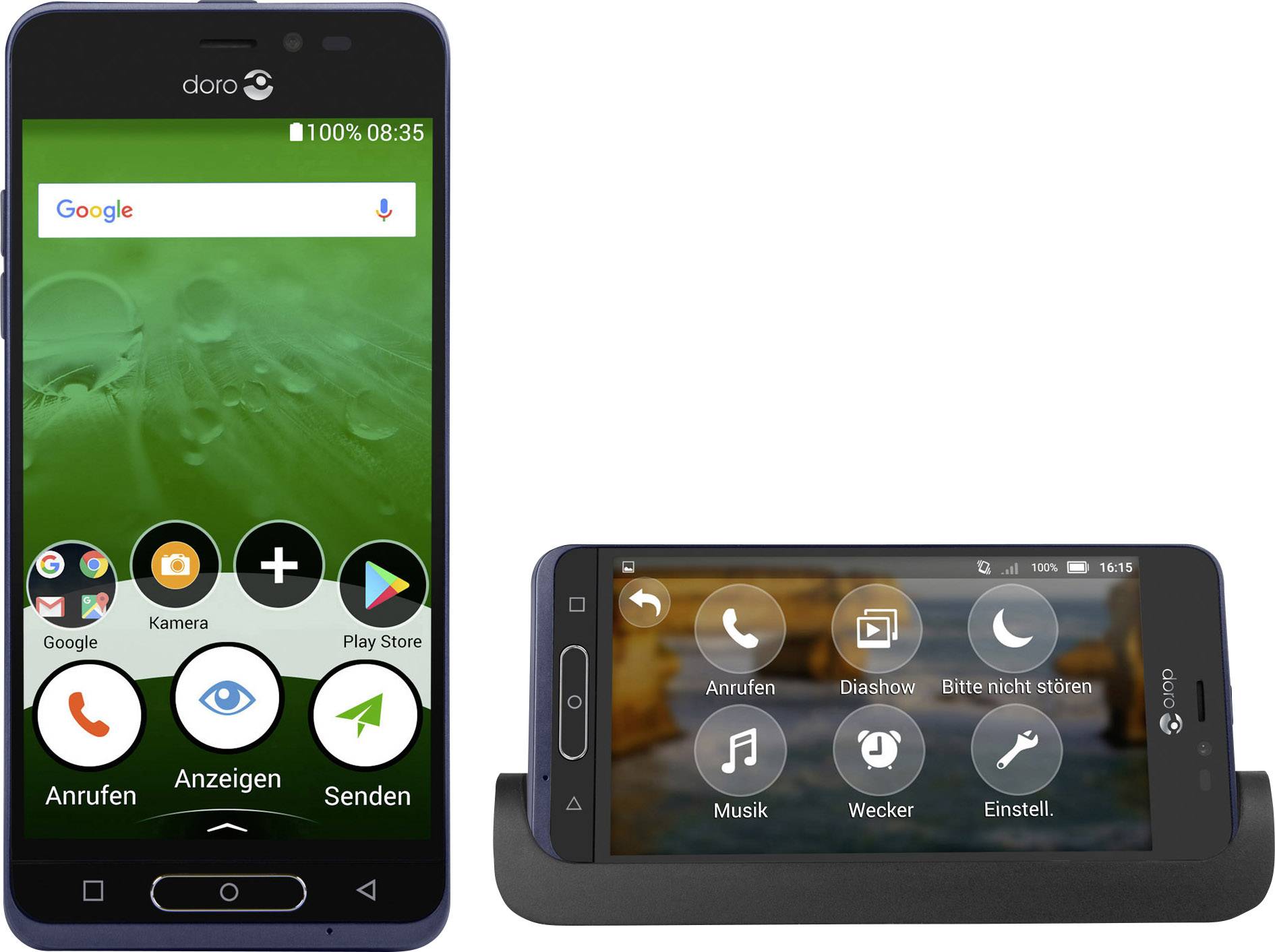 doro 8035 Senioren-Smartphone 16 GB 5 Zoll (12.7 cm)  Android™ 7.1 Nougat Dunkelblau