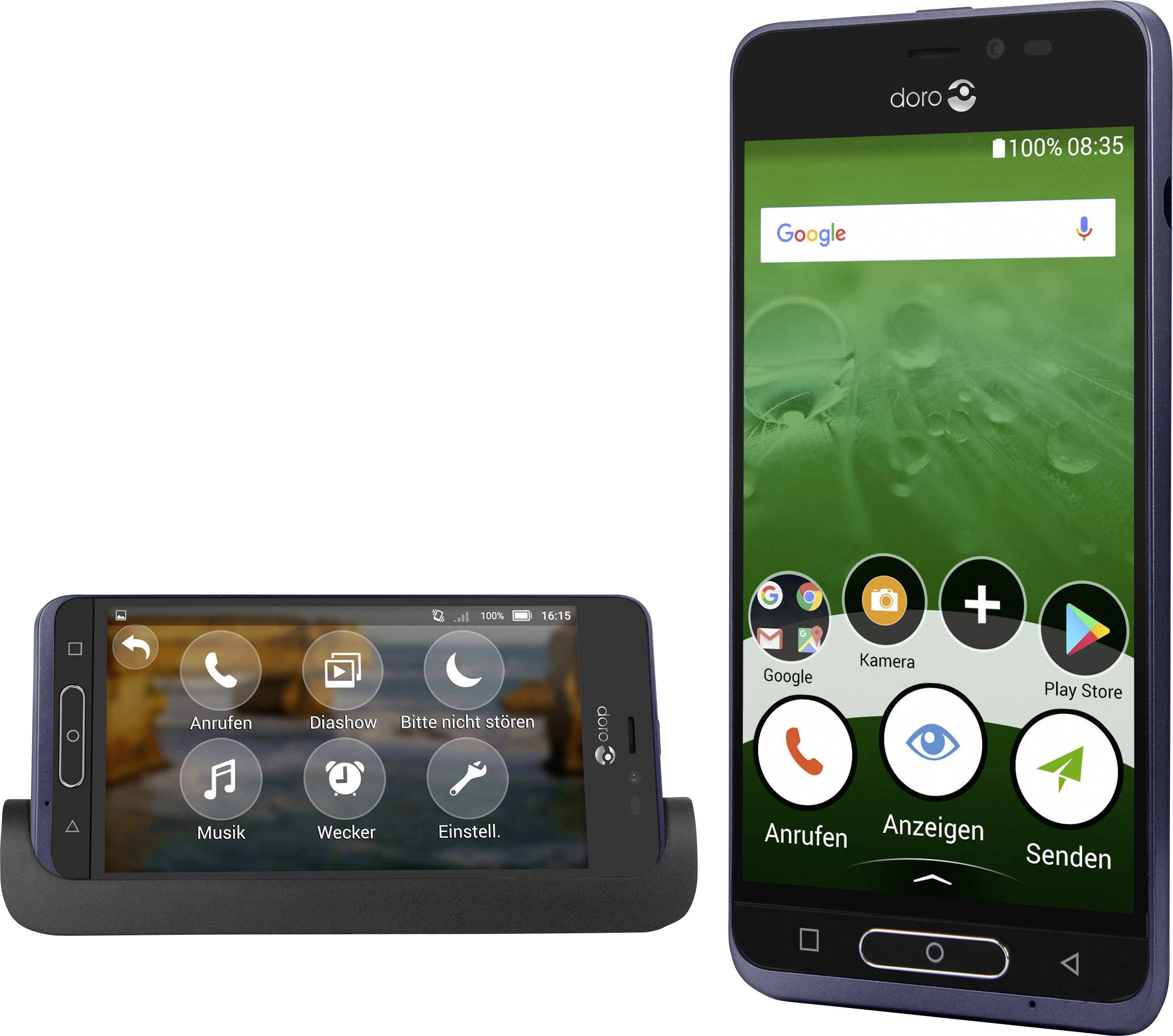 doro 8035 Senioren-Smartphone 16 GB 5 Zoll (12.7 cm)  Android™ 7.1 Nougat Dunkelblau