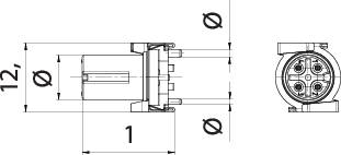 Binder 09 0432 600 04 Miniatur-RundsteckverBuchse, Einbau Gesamtpolzahl: 4 1St.