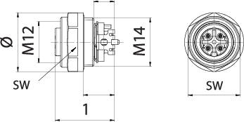 Binder 99 3432 401 04 Miniatur-RundsteckverBuchse, Einbau Gesamtpolzahl: 4 1 St.