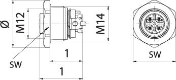 Binder 99 3442 352 05 Miniatur-RundsteckverBuchse, Einbau Gesamtpolzahl: 5 1St.