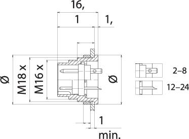 Binder 09 0473 782 08 Miniatur-RundsteckverFlanschstecker Gesamtpolzahl: 8 1St.
