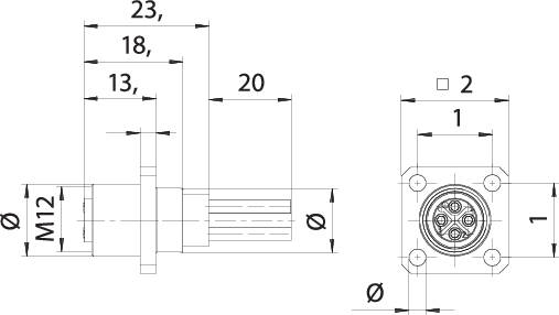 Binder 09 0692 070 04 Miniatur-RundsteckverFlanschbuchse Gesamtpolzahl: 3 1St.