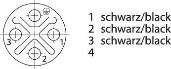 Binder 09 0692 070 04 Miniatur-RundsteckverFlanschbuchse Gesamtpolzahl: 3 1St.