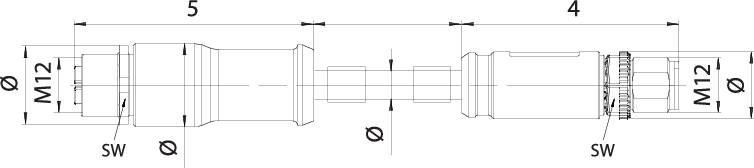 Binder 79 9724 050 08 Sensor-/Aktor-Anschlussleitung M12 Stecker, gerade, Kupplung, gerade 5.00m 1St.