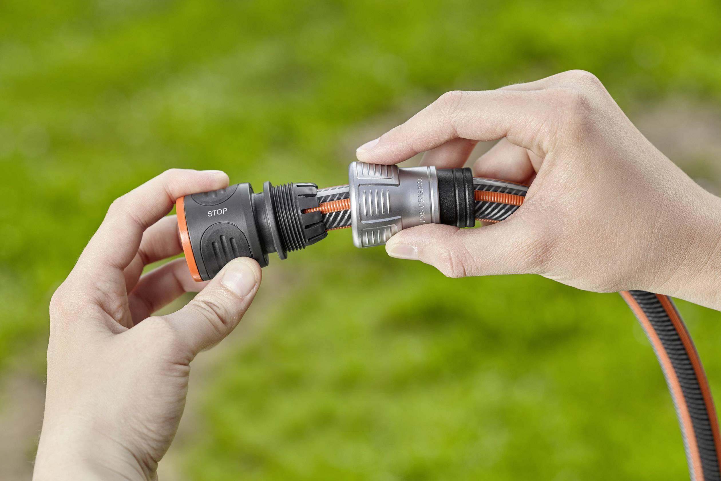 GARDENA 18253-50 Premium Kunststoff Regulierstop Steckkupplung, 13 mm (1/2") - 15 mm (5/8") Wasserstop