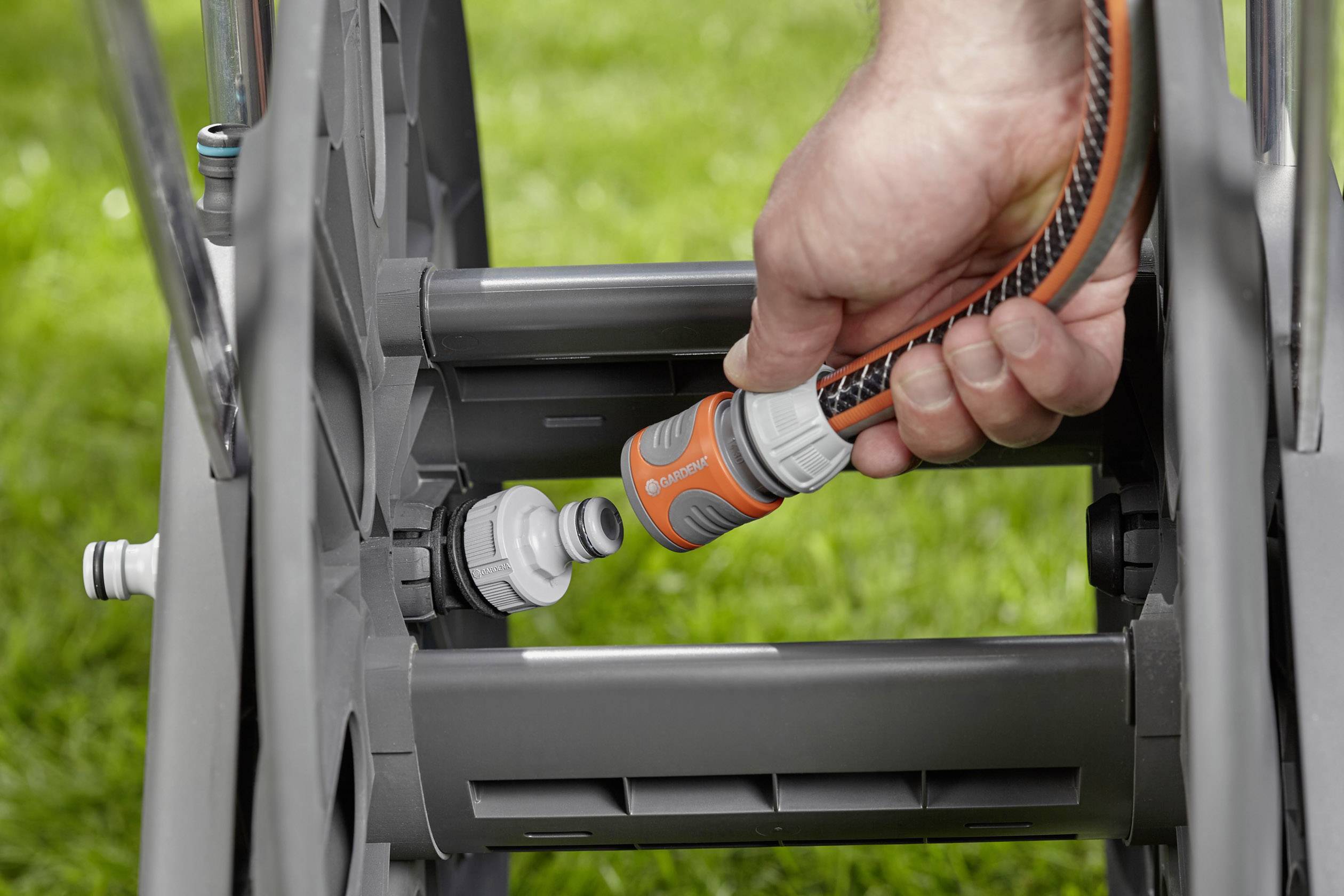 GARDENA 18520-20 Schlauchwagen CleverRoll L Easy Schlauchwagen 1 St. Grau, Türkis, Orange