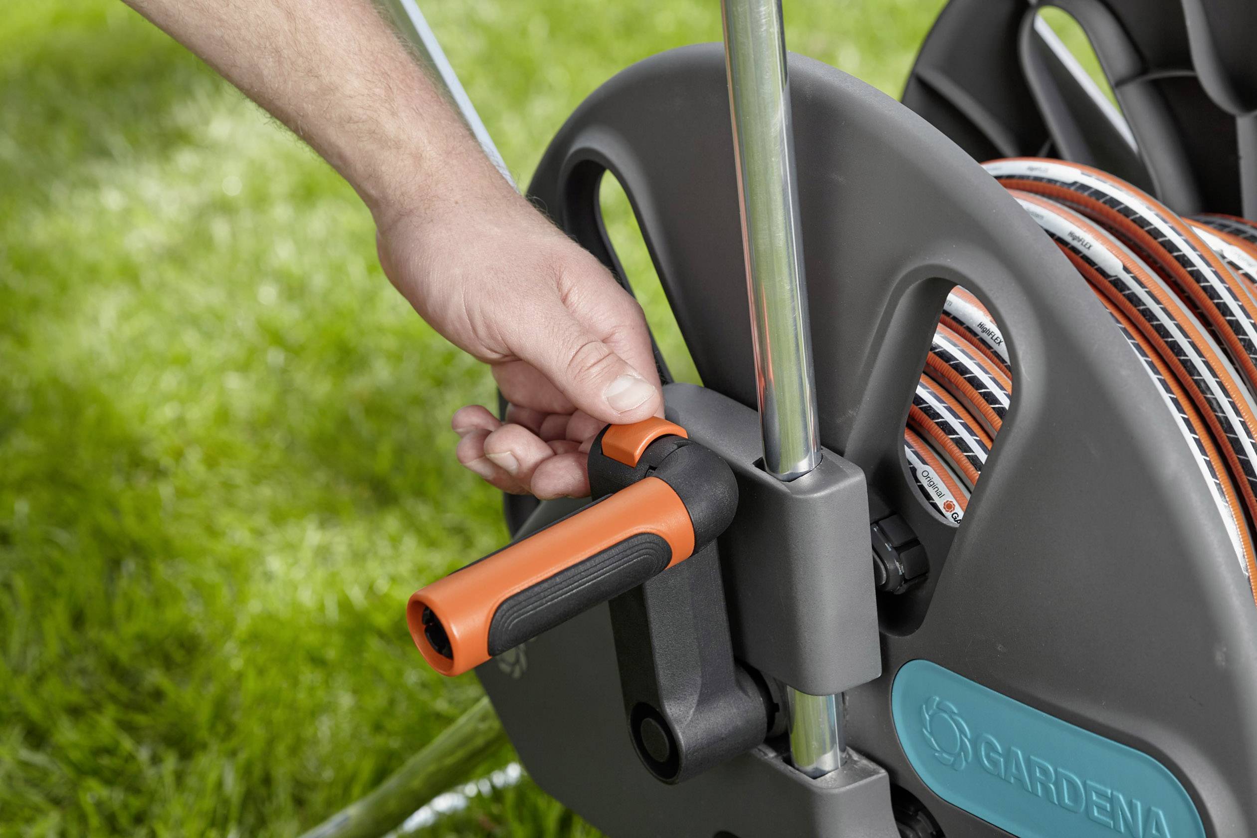 GARDENA 18520-20 Schlauchwagen CleverRoll L Easy Schlauchwagen 1 St. Grau, Türkis, Orange