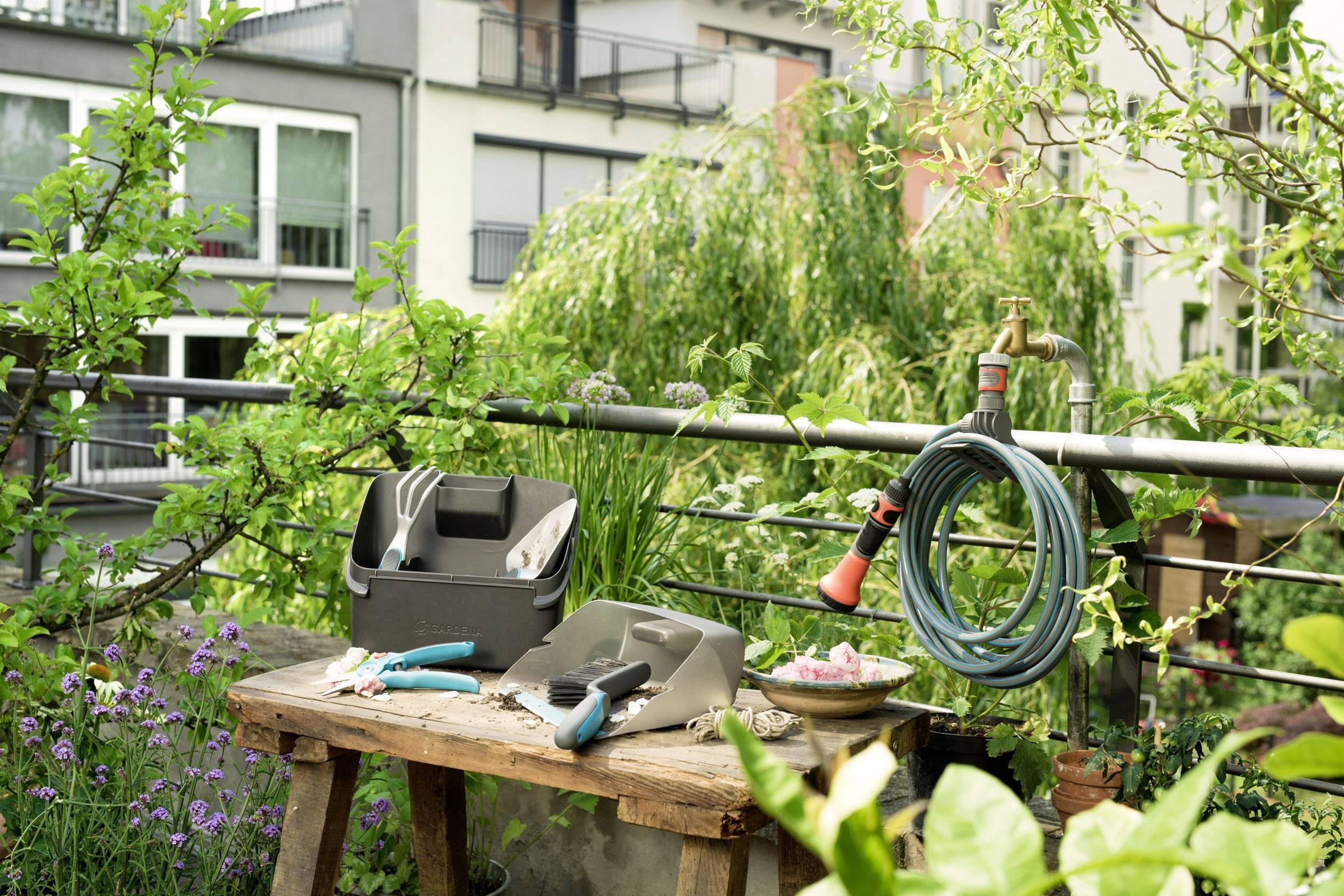 GARDENA 18411-20 7.50m 1 St. Grau, Orange, Türkis Spiralgartenschlauch