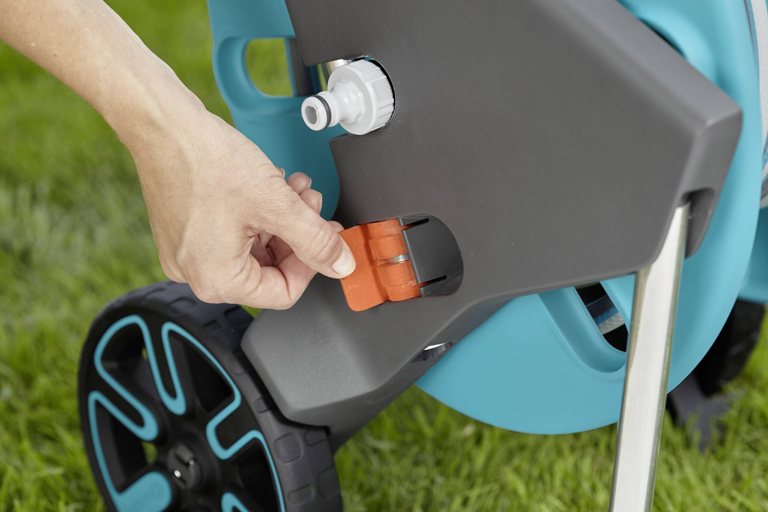 GARDENA 18515-20 Schlauchwagen CleverRoll M Easy Schlauchwagen 1 St. Türkis, Orange, Grau