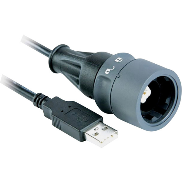 Bulgin USB 2.0 Anschlusskabel [1x USB 2.0 Stecker B - 1x USB 2.0 Stecker A] 3.00m Schwarz