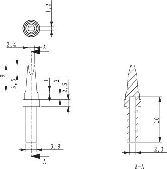 TOOLCRAFT HF-2,4MF Lötspitze Meißelform Spitzen-Größe 2.4mm Spitzen-Länge 17mm Inhalt 1St.