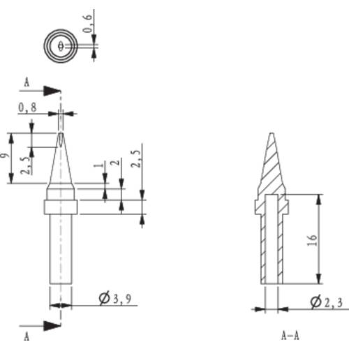 TOOLCRAFT HF-0,2BF Lötspitze Bleistiftform Spitzen-Größe 0.2 mm Spitzen- Länge 25 mm Inhalt 1 St TOOLCRAFT HF-0,2BF Lötspitze Bleistiftform Spitzen-Größe 0.2 mm Spitzen- Länge 25 mm Inhalt 1 St