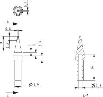 TOOLCRAFT HF-0,8MF Lötspitze Meißelform Spitzen-Größe 0.8mm Spitzen-Länge 17mm Inhalt 1St.