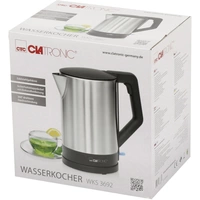 Clatronic WKS 3692schwarz Wasserkocher Edelstahl, Schwarz Fassungsvermögen: 1.5l Clatronic WKS 3692schwarz Wasserkocher Edelstahl, Schwarz Fassungsvermögen: 1.5l