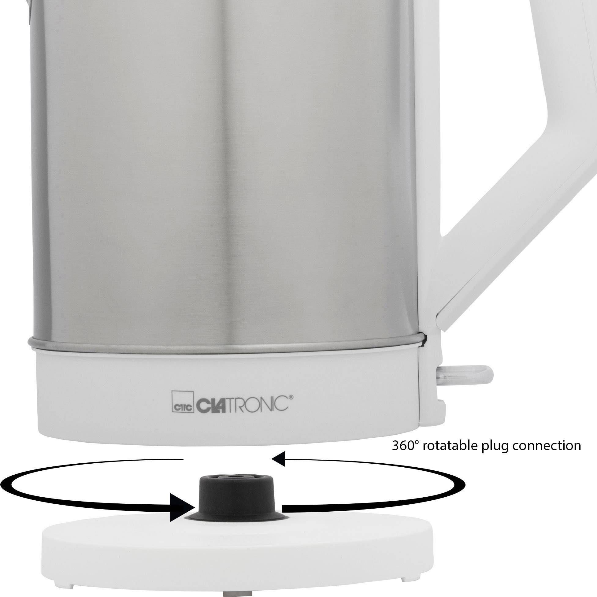 Clatronic WKS 3692 weiss Wasserkocher Edelstahl, Weiß Fassungsvermögen: 1.5l