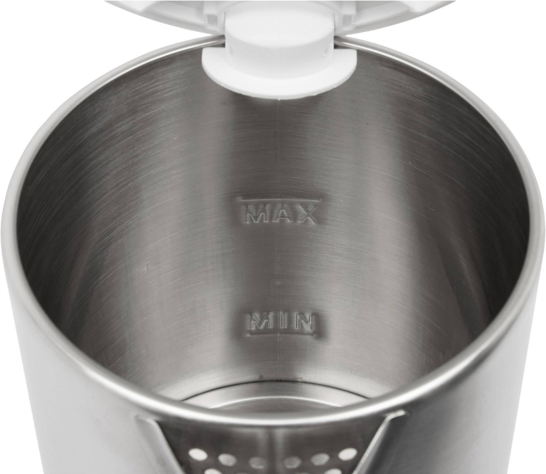 Clatronic WKS 3692 weiss Wasserkocher Edelstahl, Weiß Fassungsvermögen: 1.5l