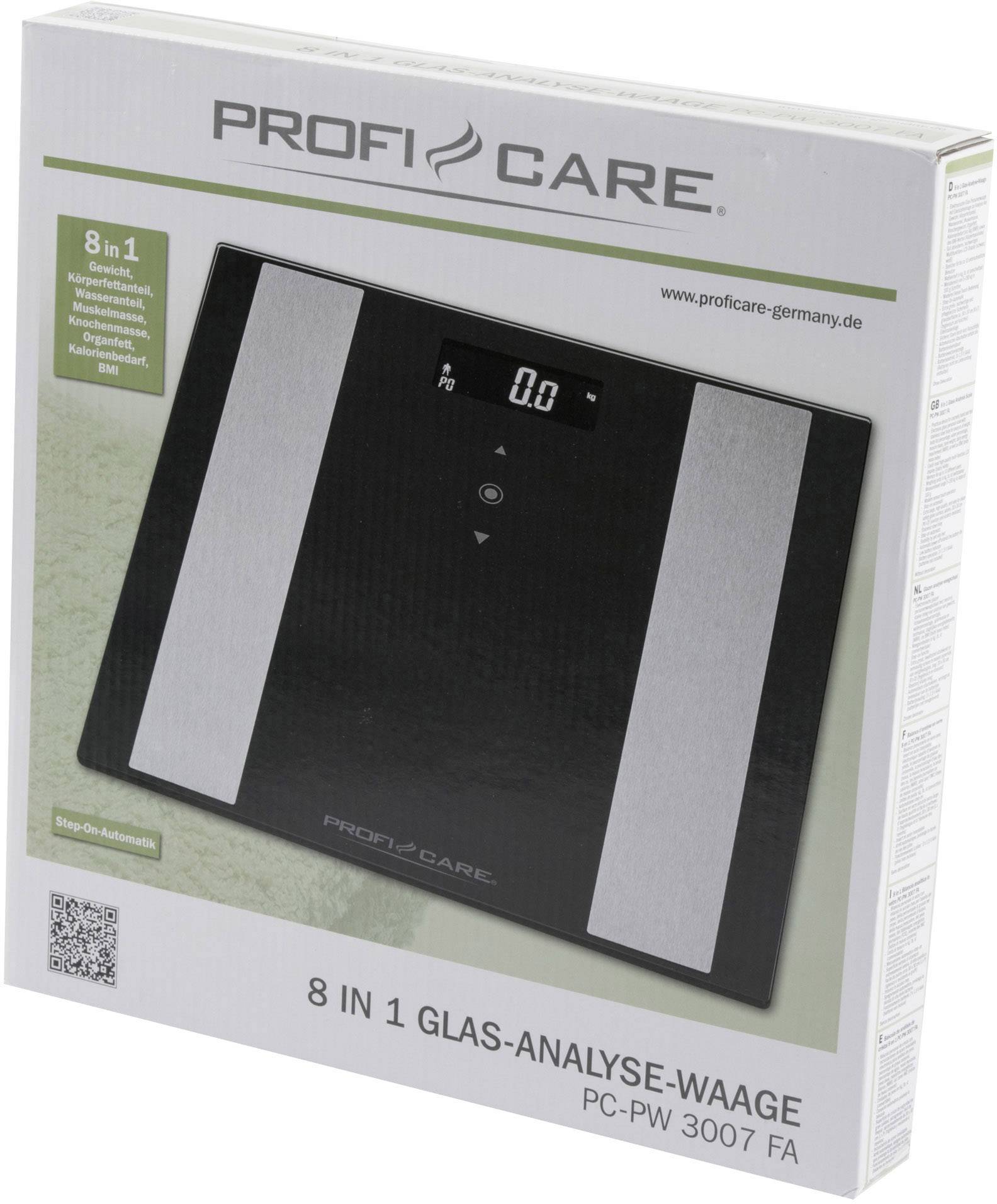 Profi-Care PC-PW 3007 FA Körperanalysewaage 330070 Wägebereich (max.)=180 kg Schwarz
