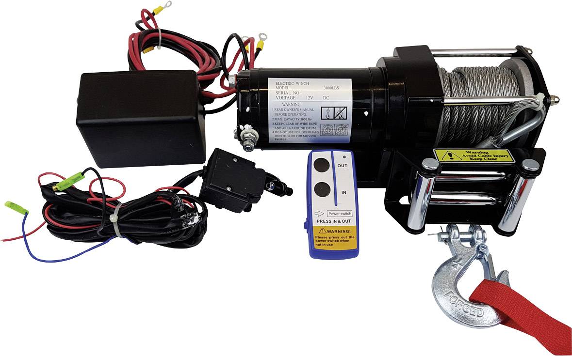 Berger & Schröter Seilwinde 31779 Zugkraft (rollend)=2722 kg Funk-Fernbedienung, inkl. Rollenfenste