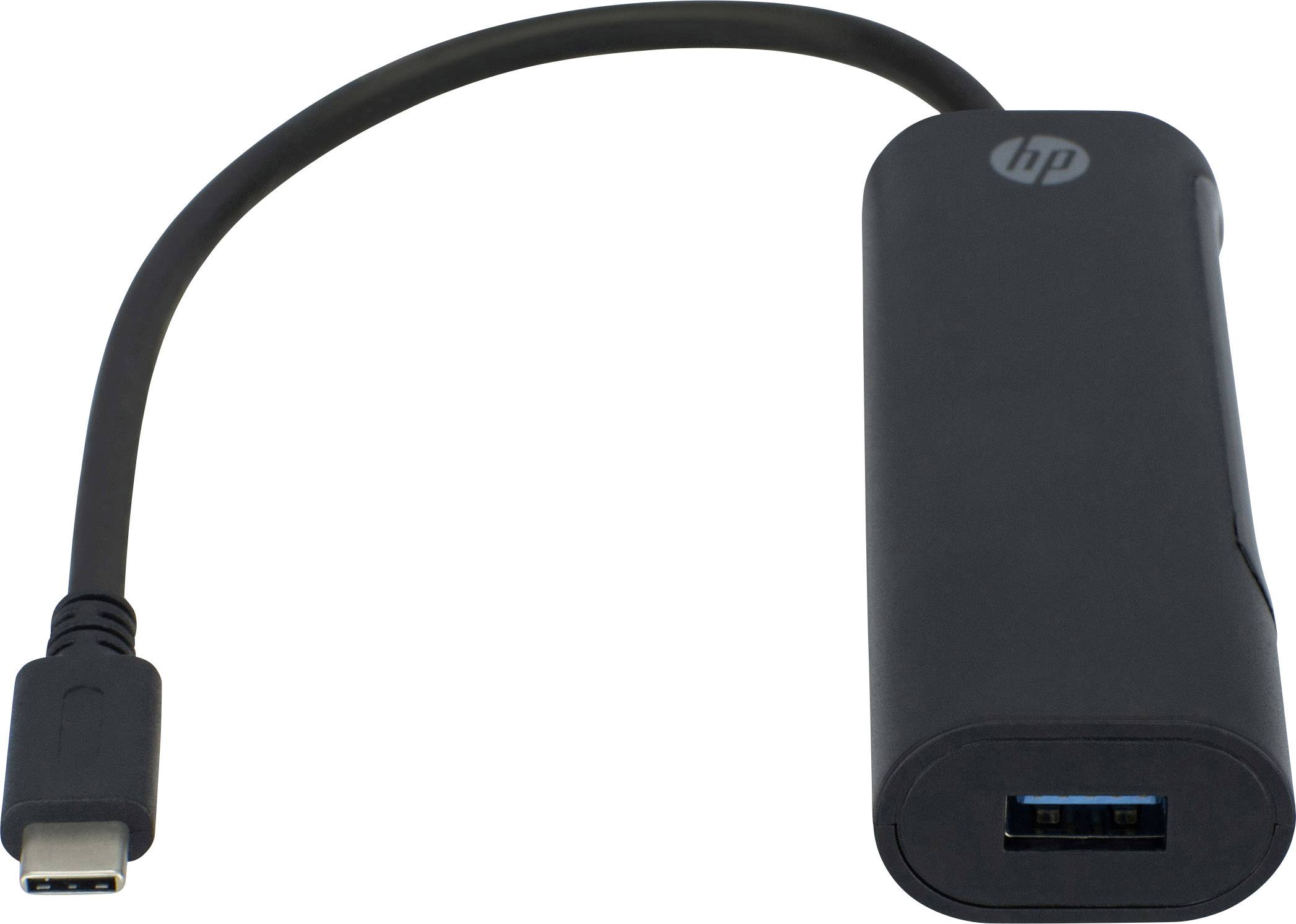 HP 2UX23AA#ABB 4 Port USB 3.0-Hub mit USB-C Stecker Schwarz