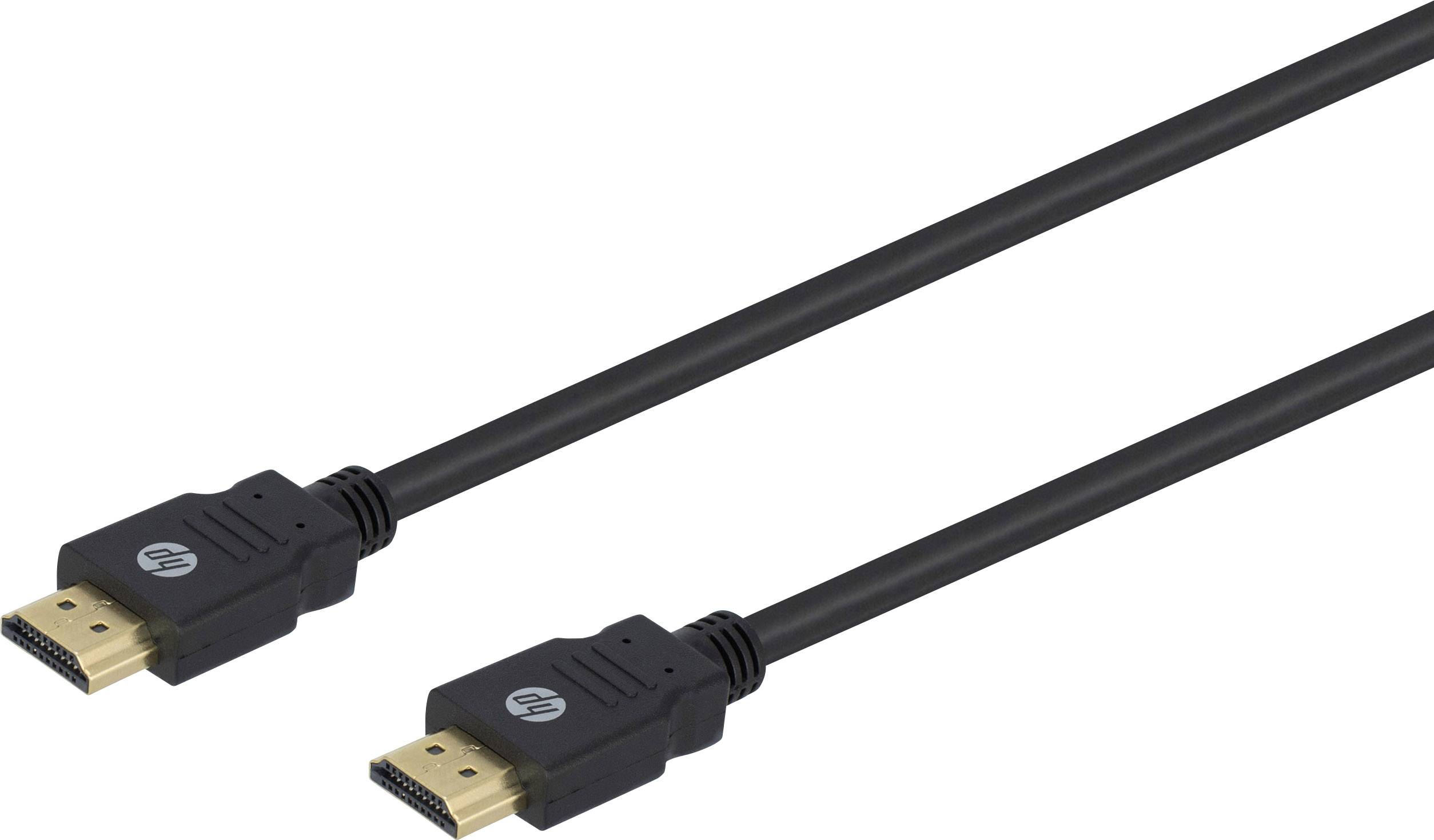 HP HDMI Anschlusskabel  3.00 m Schwarz 38752 Ultra HD (4k) HDMI mit Ethernet
