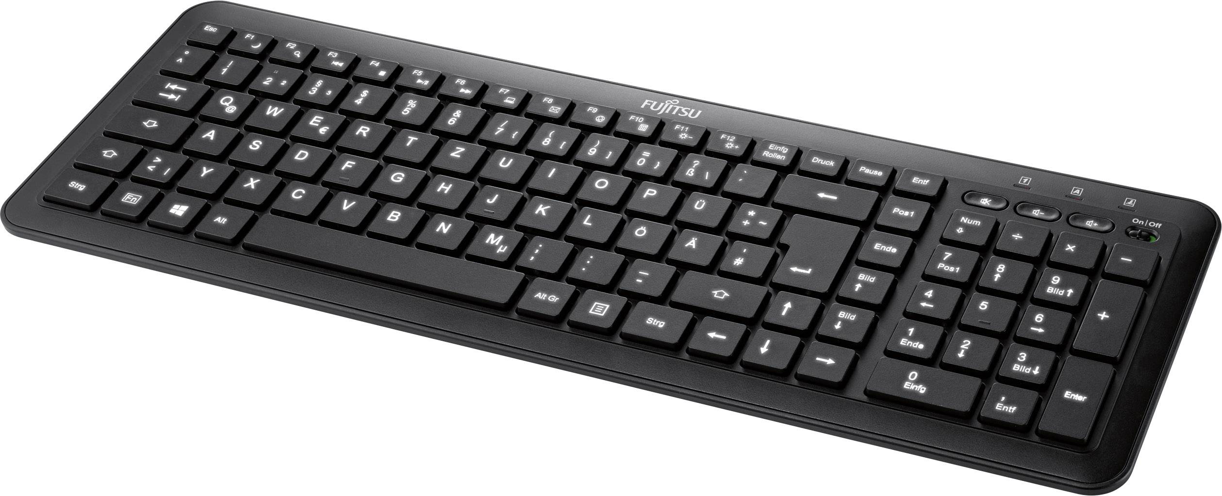 Fujitsu KB915 Backlight USB Tastatur Deutsch, QWERTZ Schwarz Beleuchtet