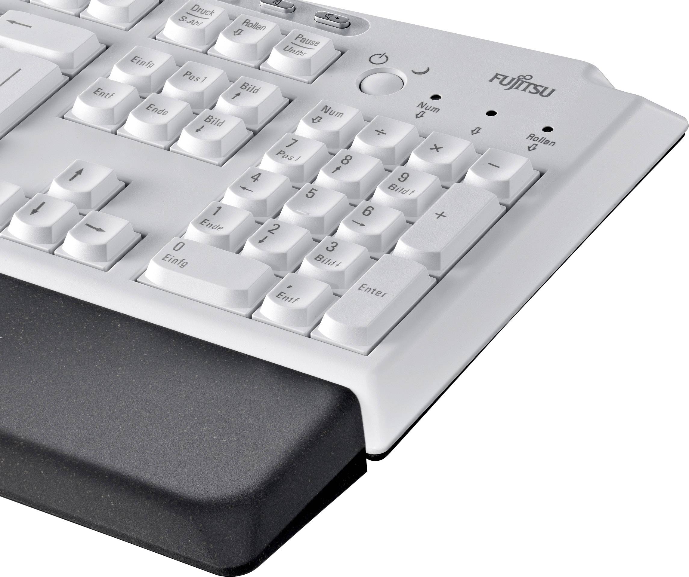 Fujitsu KBPC PX ECO USB Tastatur Deutsch, QWERTZ Grau, Schwarz Handballenauflage
