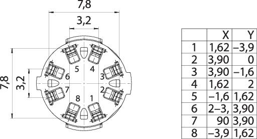 Binder 09 0774 400 08 Subminiatur-RundsteckverFlanschbuchse Gesamtpolzahl: 8 1St.