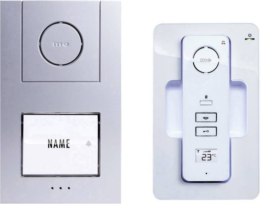 M-e modern-electronics AC-210 Türsprechanlage DECT, Funk Komplett-Set 1 Familienhaus Weiß, Silber