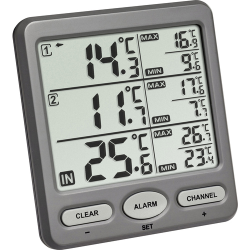 TFA Dostmann TRIO Funk-Thermometer Anthrazit