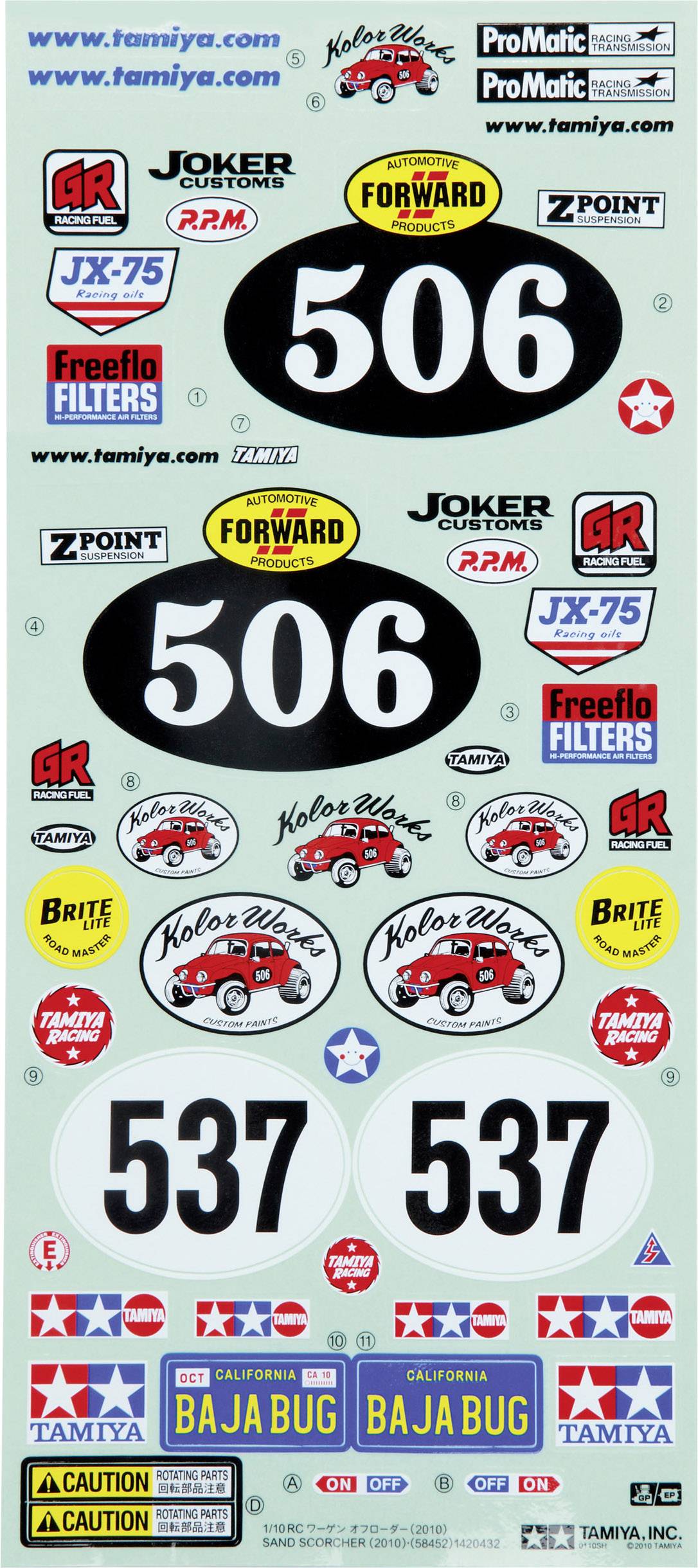 Tamiya 51406 1:10 Karosserie Sand Scorcher 2010 Unlackiert