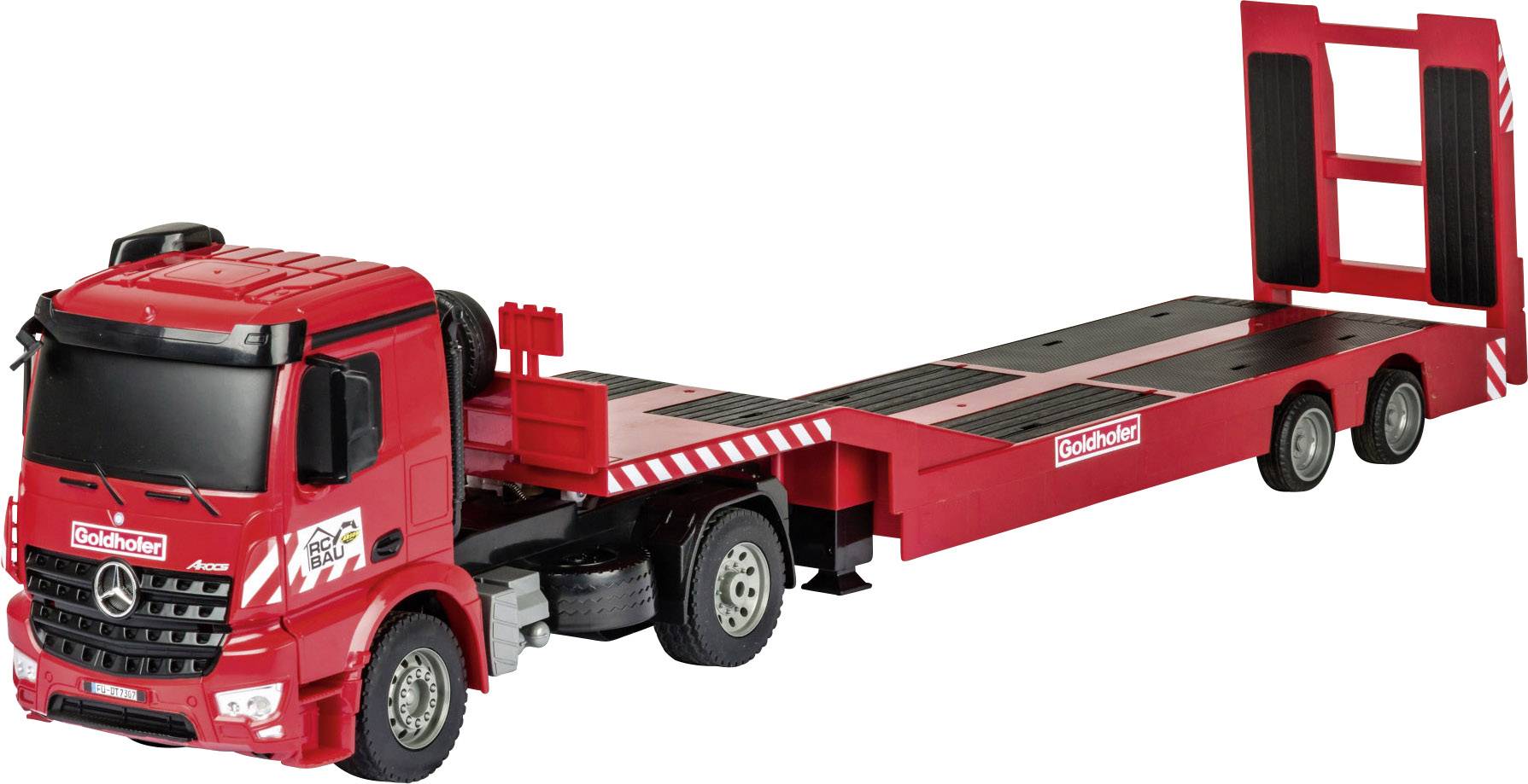 Carson RC Sport Arocs mit Goldhofer Tieflader 1:20 RC Einsteiger Funktionsmodell LKW inkl. Akku, Ladegerät und Senderbatterien