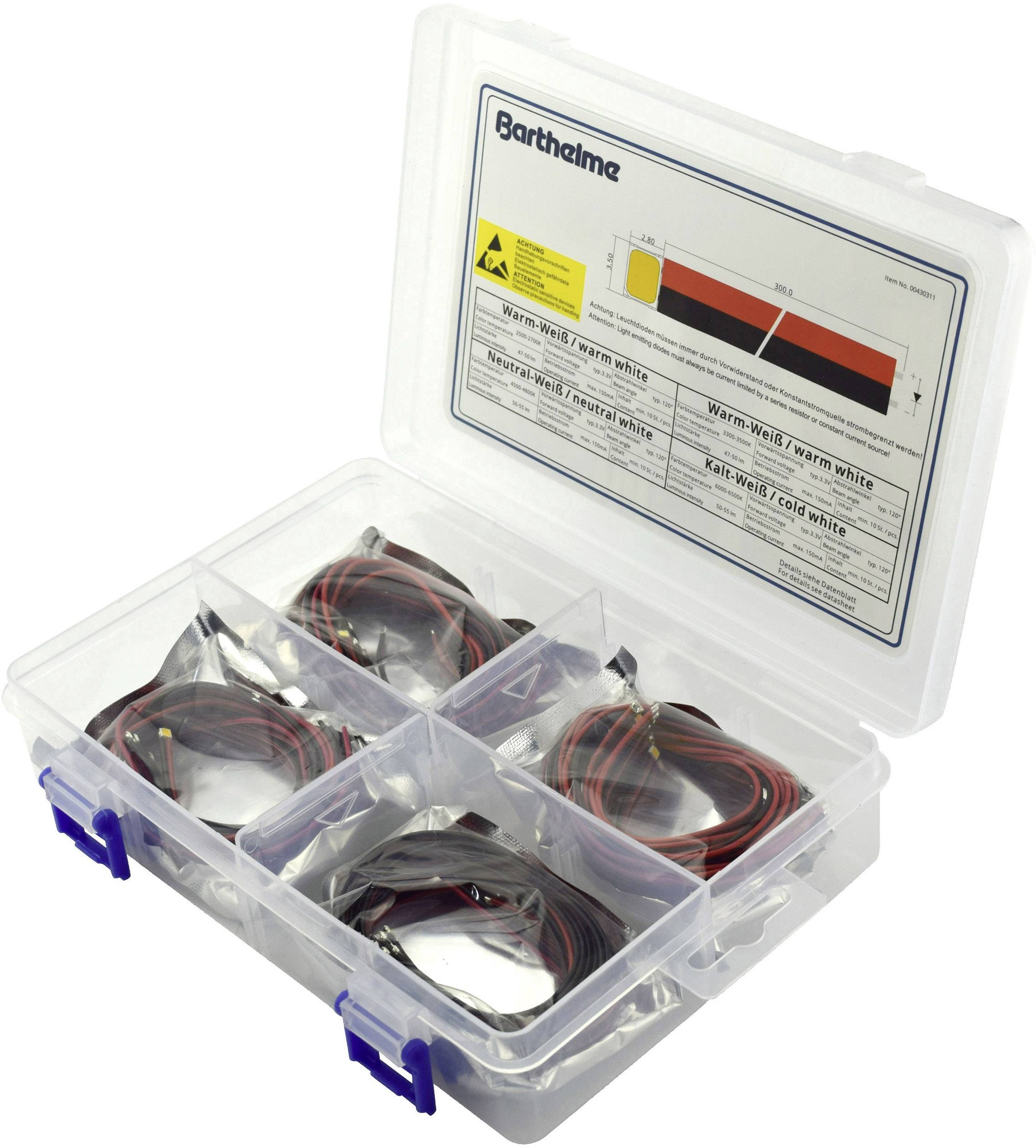 Barthelme LED-Sortiment Neutralweiß, Kaltweiß, Warmweiß, Warmweiß 120 ° 150 mA 3.3 V