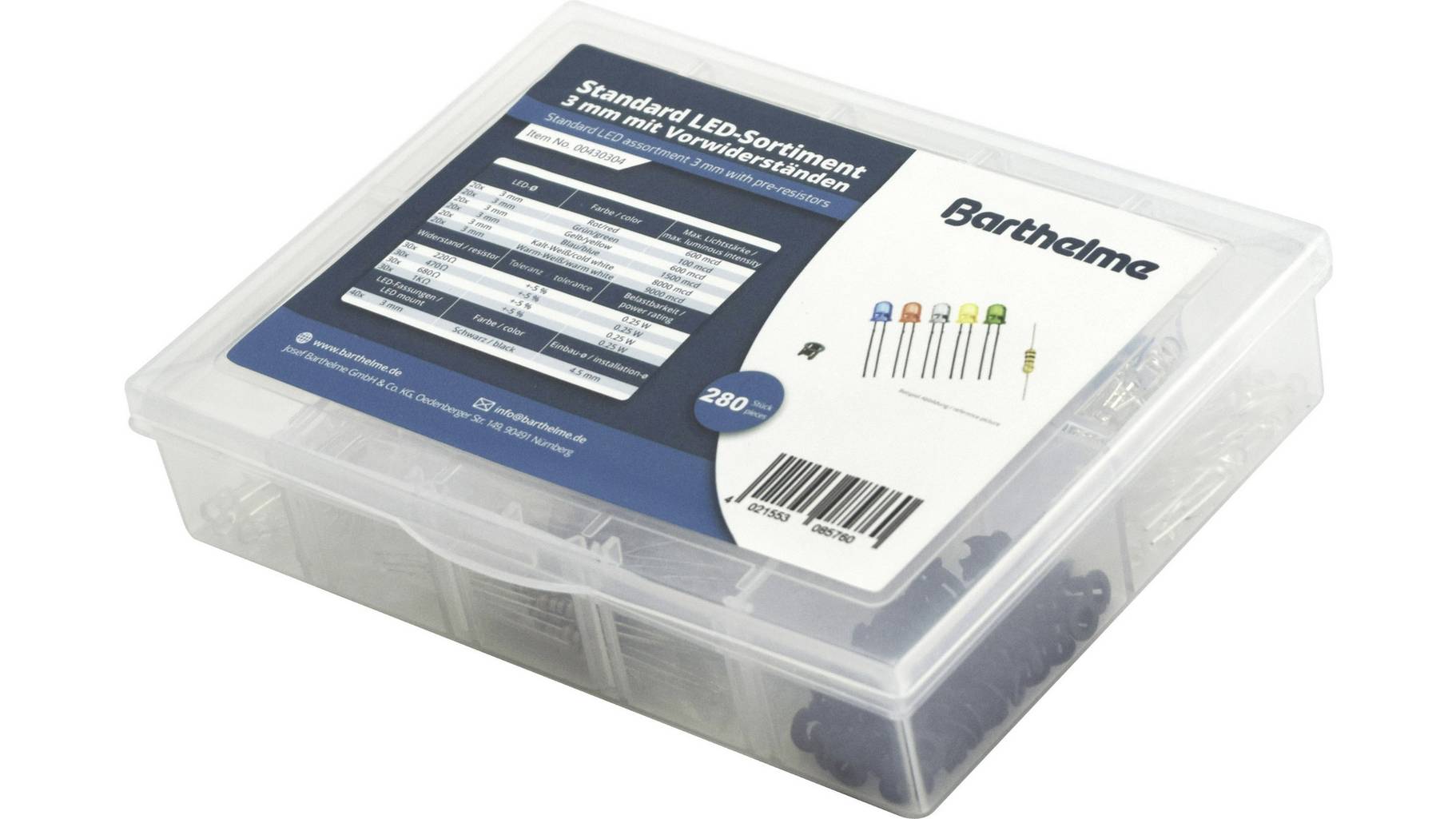 3mm Flache Runde LED – Diffundiert, 6 Farben Wählbar, 160° Blickwinkel
