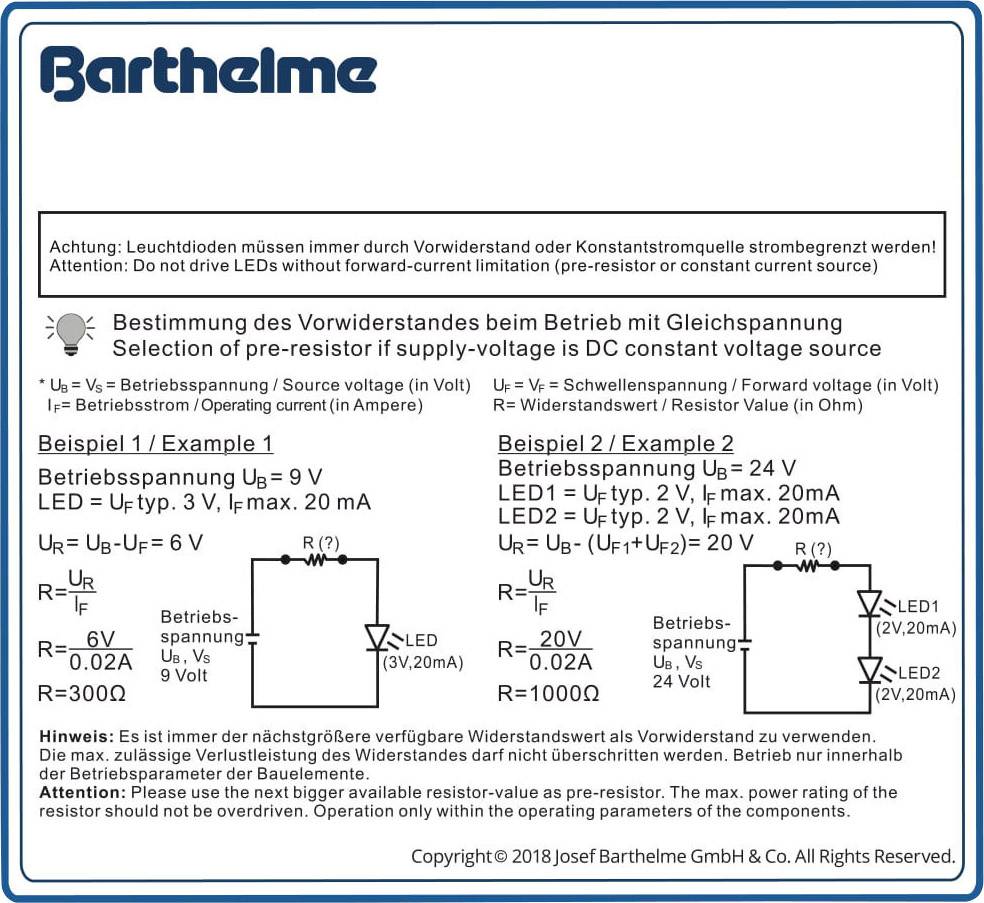 Barthelme LED-Sortiment Blau Rund 3mm 1500 mcd 30° 20mA 3V