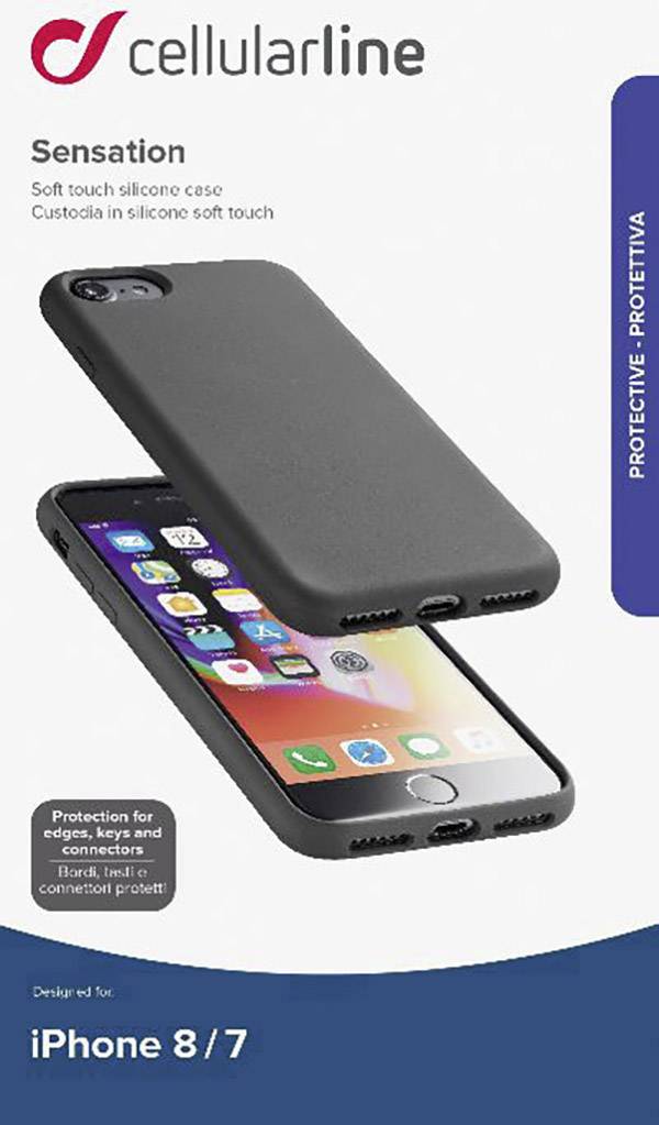 Cellularline Cellularline Silikon Case SENSATION für iPhone 6/7/8/SE, Black