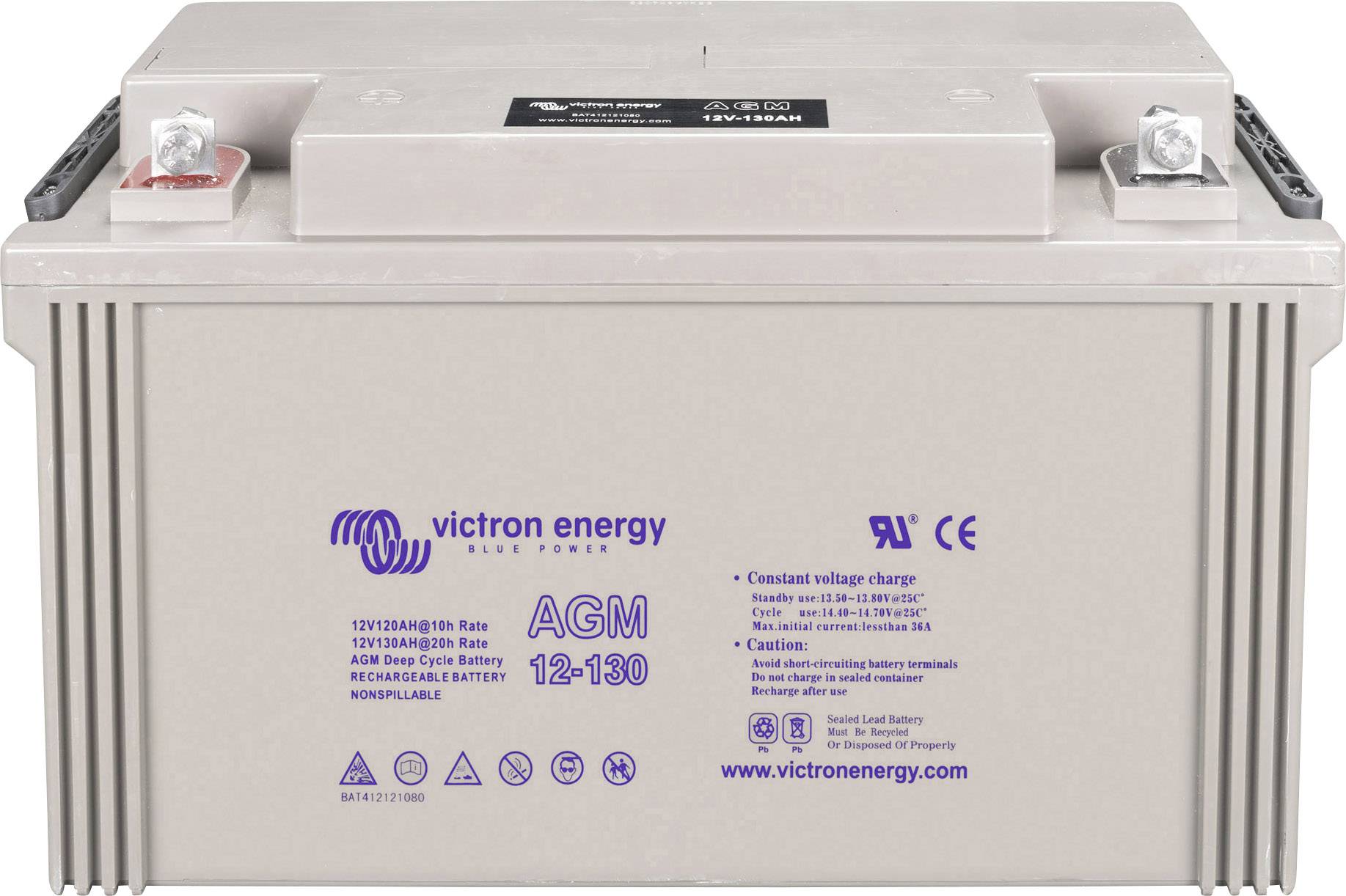 Victron Energy Blue Power BAT412121104 Solarakku 12V 130Ah Blei-Gel (B x H x T) 410 x 227 x 176mm M8-Schraubanschluss