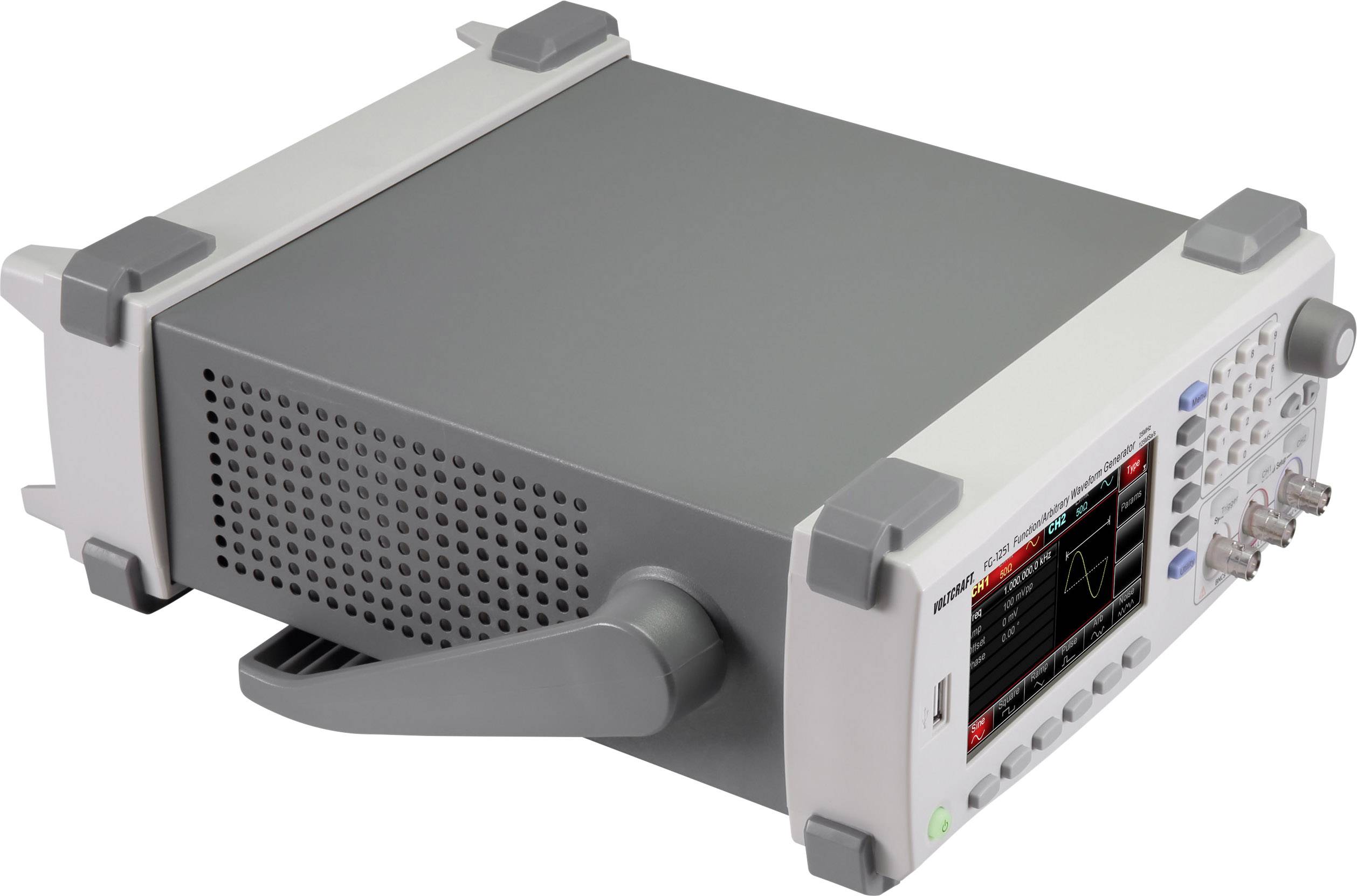 VOLTCRAFT FG-1251 Funktionsgenerator netzbetrieben 1 µHz - 25MHz 2-Kanal Sinus, Rechteck, Arbiträr, Dreieck