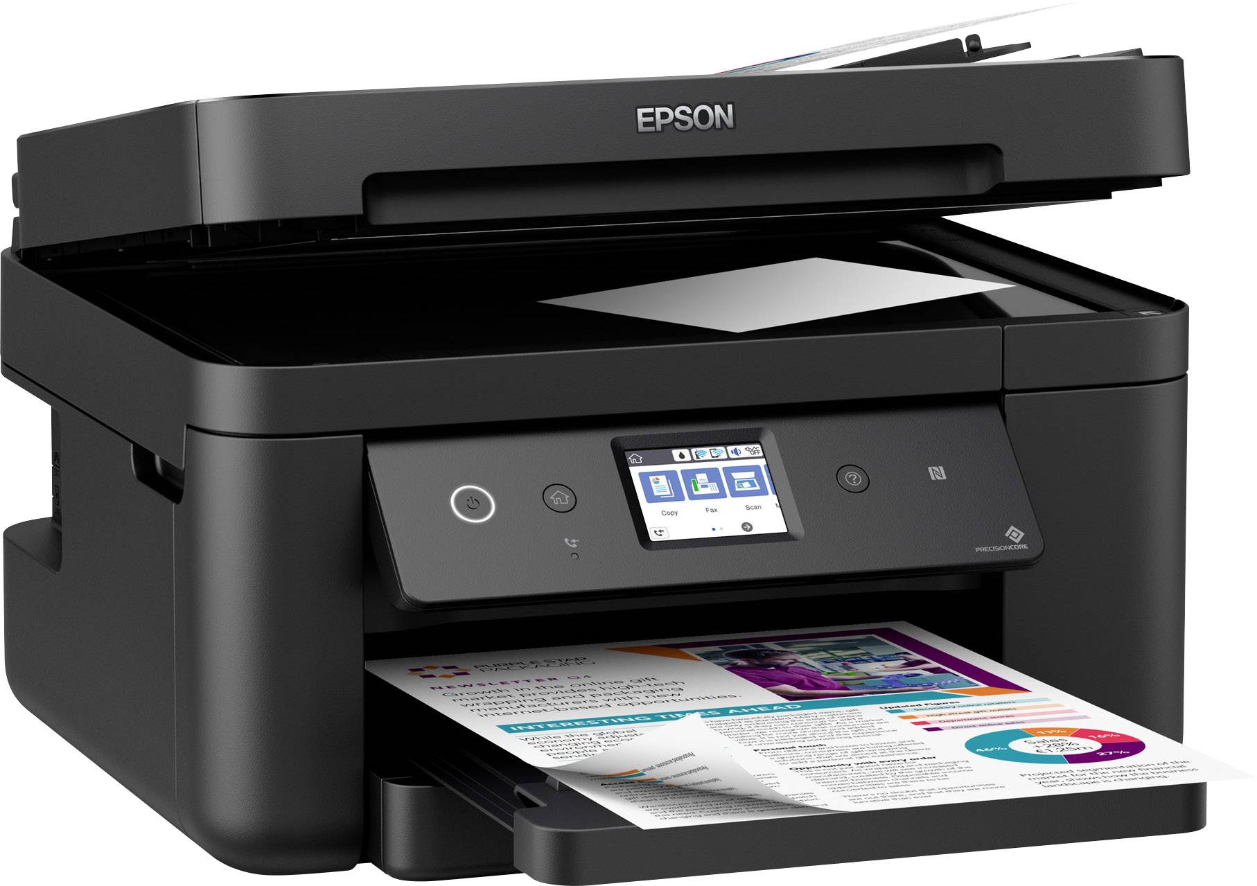 Epson WorkForce WF-2860DWF Multifunktionsdrucker Tintenstrahl Farbe A4 Drucker, Scanner, Kopierer, Fax LAN, WLAN, NFC, Duplex