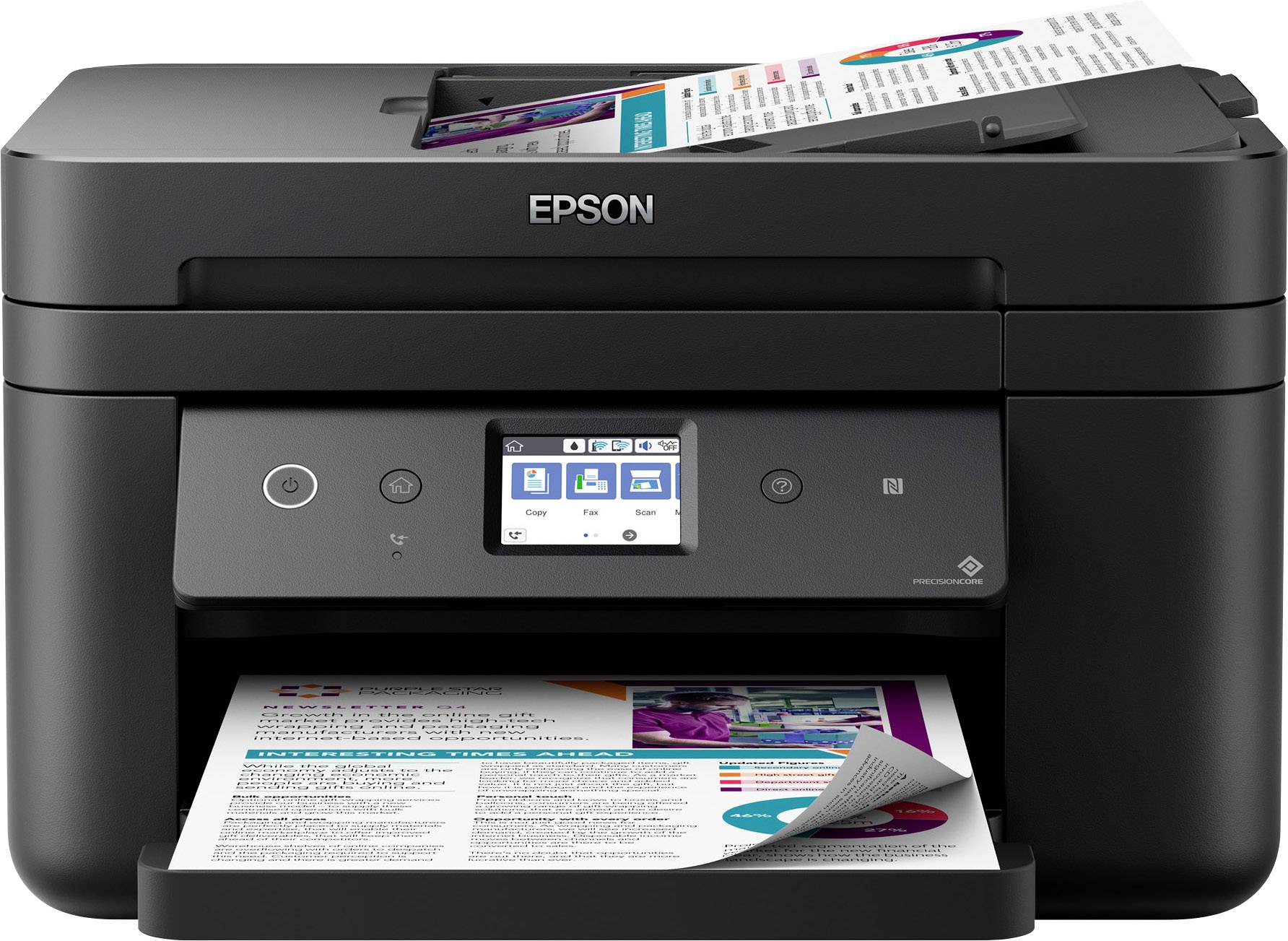 Epson WorkForce WF-2860DWF Multifunktionsdrucker Tintenstrahl Farbe A4 Drucker, Scanner, Kopierer, Fax LAN, WLAN, NFC, Duplex