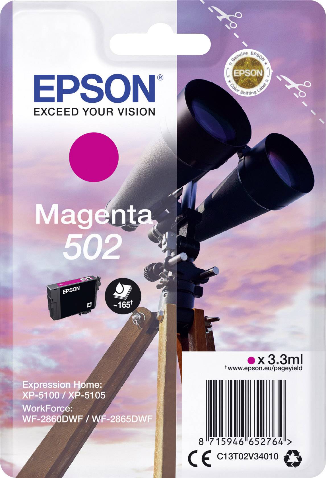 Epson Druckerpatrone T02V3, 502 Original Magenta C13T02V34010