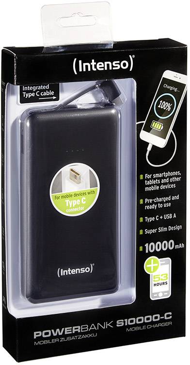 Intenso Slim S10000-C Powerbank 10000 mAh LiPo Schwarz
