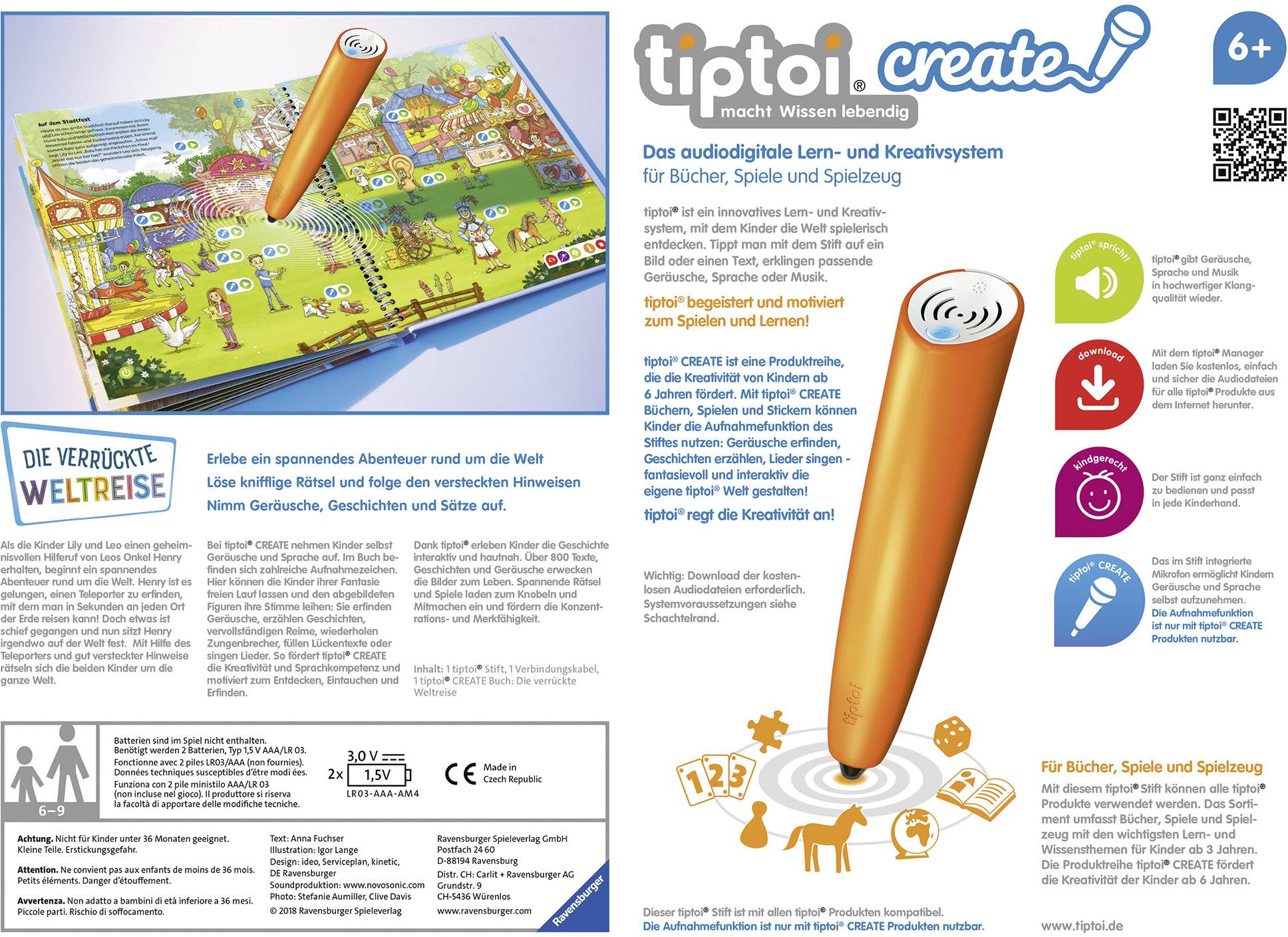 Ravensburger CREATE Starter-Set: Stift und Weltreise-Buch CREATE Starter-Set: Stift und Weltreise-Buch 00805