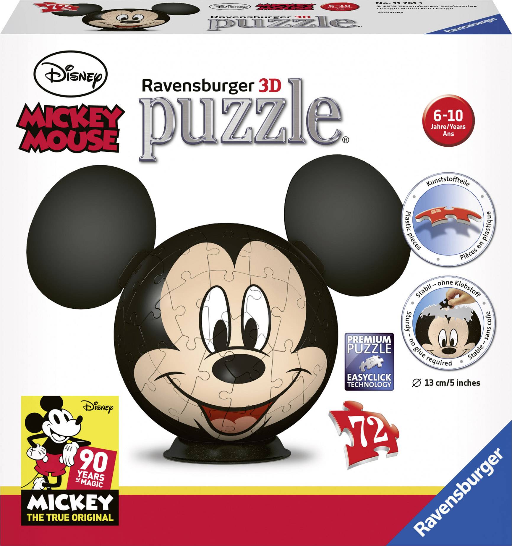 Ravensburger 3D Puzzle- Disney Mickey Mouse mit Ohren 11761 Mickey Mouse 3D Puzzle 1 St.