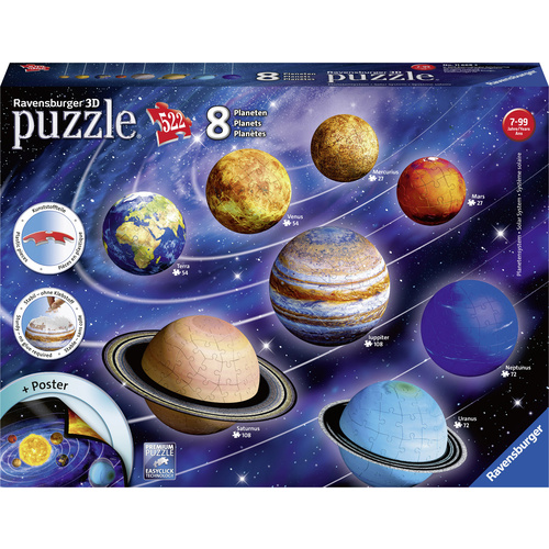 Puzzle 3D Ravensburger - système planétaire 11668 Planetensystem 3D Puzzle 1 pc(s)